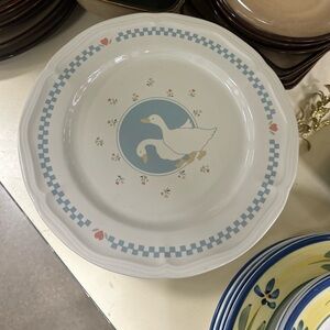 Vintage 80's Stoneware Moonlight Country Goose